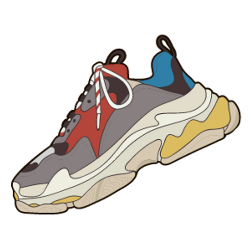here is a Balenciaga Triple S Sneaker Sticker from the Noob Pack collection for sticker mania