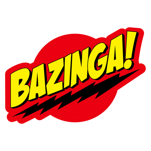 here is a Big Bang Theory Bazinga Sticker from the Movies and Series collection for sticker mania