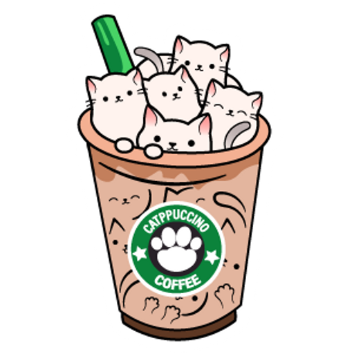 here is a Catppuccino Cofee Sticker from the Cute Cats collection for sticker mania