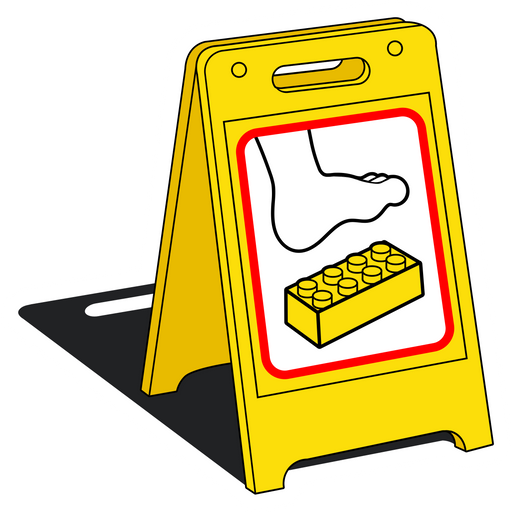 here is a Caution Sign Lego on the Floor Sticker from the Noob Pack collection for sticker mania
