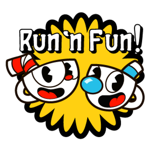 here is a Cuphead and Mugman Run n Fun Sticker from the Games collection for sticker mania