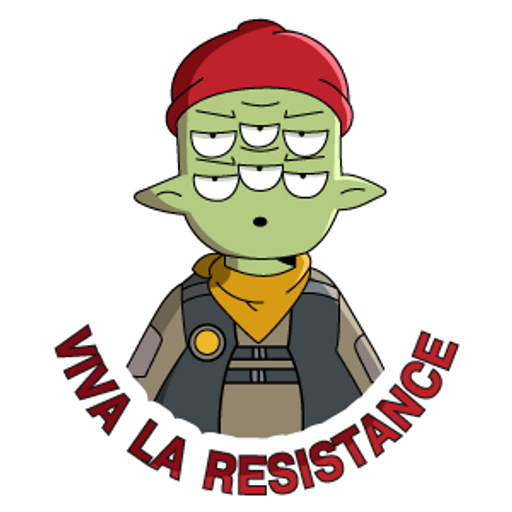 here is a Final Space Tribore Viva La Resistance from the Cartoons collection for sticker mania