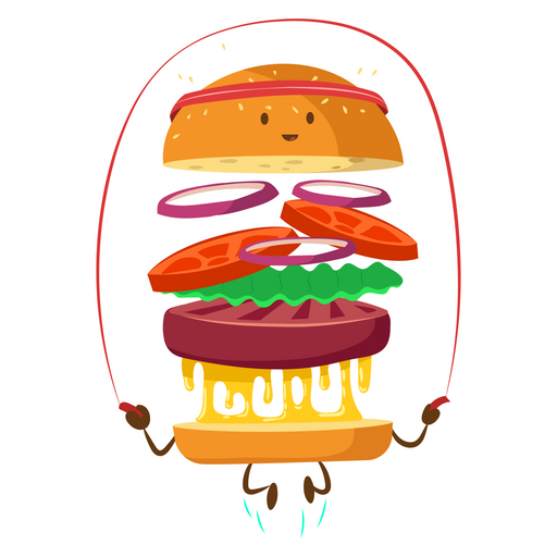 here is a Fitness Burger Sticker from the Food and Beverages collection for sticker mania