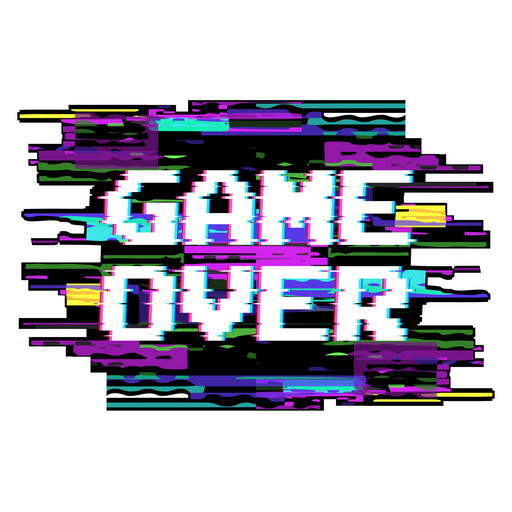 here is a Game Over Glitch Effect Sticker from the Inscriptions and Phrases collection for sticker mania