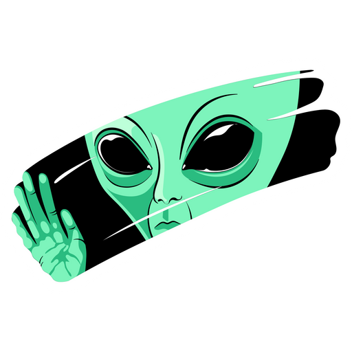 here is a Green Alien Behind the Glass Sticker from the Outer Space collection for sticker mania