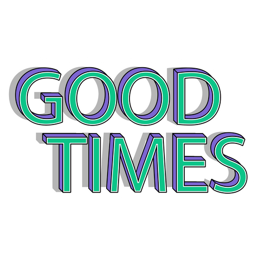 here is a Green and Purple Good Times Sticker from the Inscriptions and Phrases collection for sticker mania