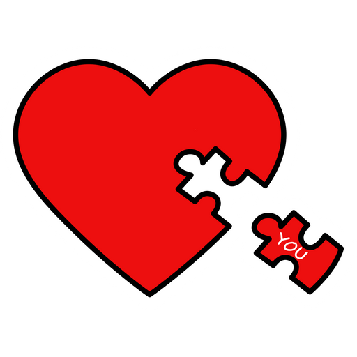 here is a Heart Puzzle Sticker from the Noob Pack collection for sticker mania