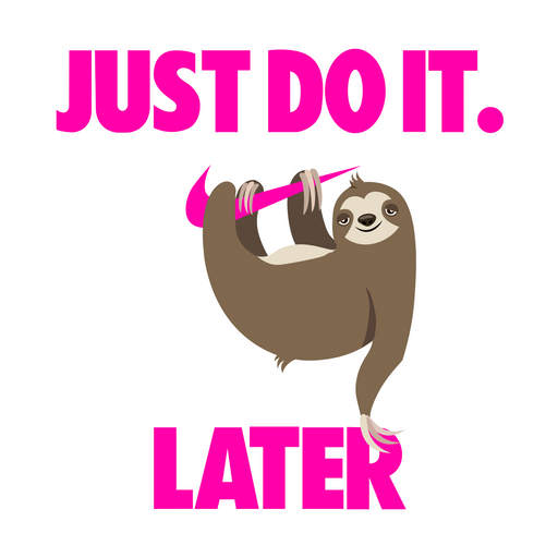 here is a Just Do It Later Nike Sloth Sticker from the Animals collection for sticker mania