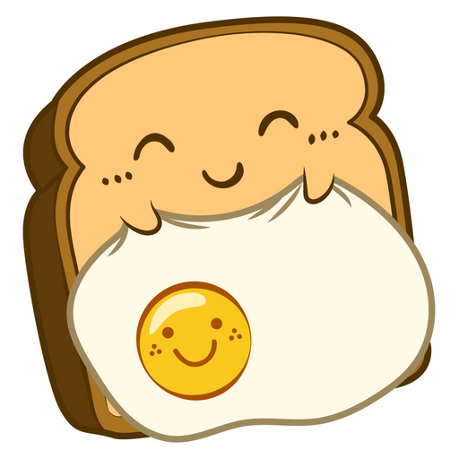here is a Kawaii Sleeping Toast with Egg Sticker from the Cute collection for sticker mania