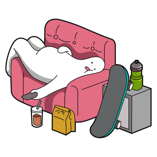 here is a Mr.Donothing and Sofa Sticker from the Noob Pack collection for sticker mania