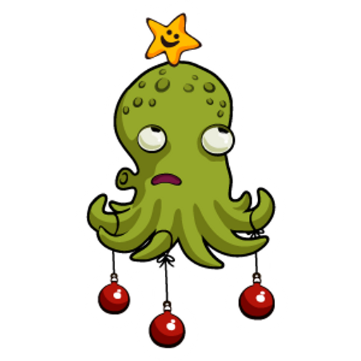 here is a Octopus Christmas Tree Sticker from the Holidays collection for sticker mania