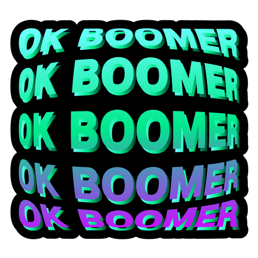 here is a OK Boomer on a Black Background Sticker from the Memes collection for sticker mania