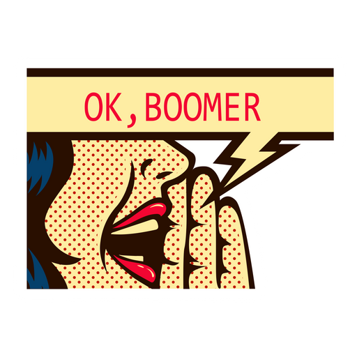 here is a OK Boomer Pop Art Style Sticker from the Memes collection for sticker mania