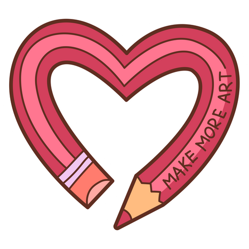 here is a Pencil Heart Make More Art Sticker from the Noob Pack collection for sticker mania