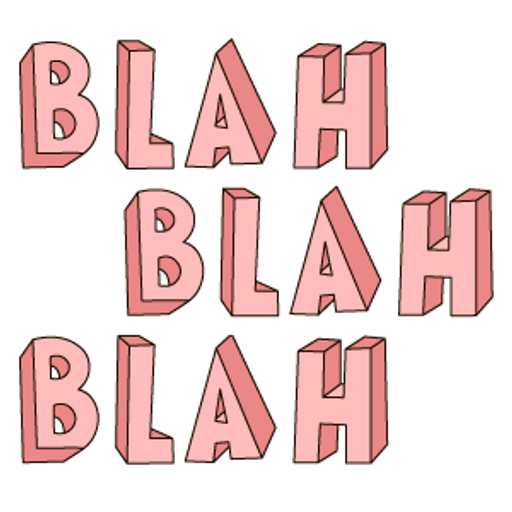 here is a Pink Blah Blah Blah Sticker from the Inscriptions and Phrases collection for sticker mania