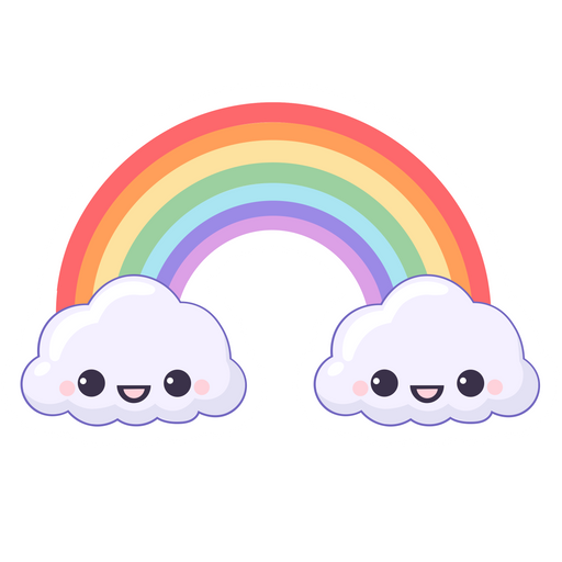 here is a Rainbow and Cute Smiling Clouds Sticker from the Cute collection for sticker mania