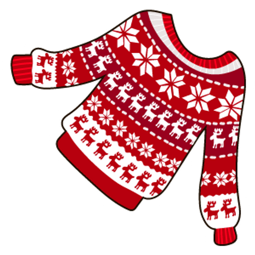 here is a Red Snowflake Raindeer Christmas Jumper Sticker from the Holidays collection for sticker mania