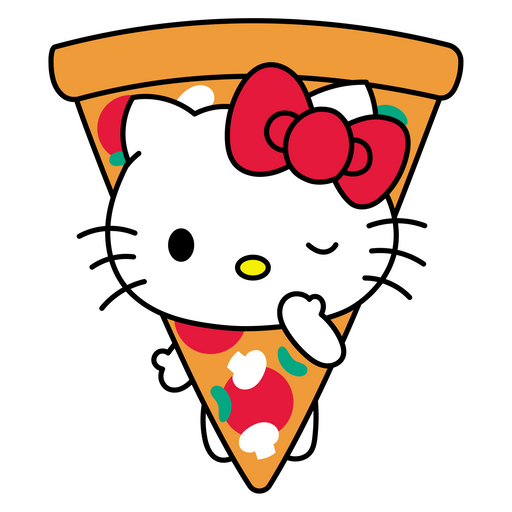 here is a Sanrio Hello Kitty Pizza Sticker from the Sanrio collection for sticker mania