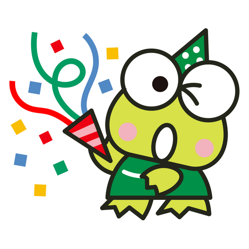 here is a Sanrio Keroppi Celebration Sticker from the Sanrio collection for sticker mania