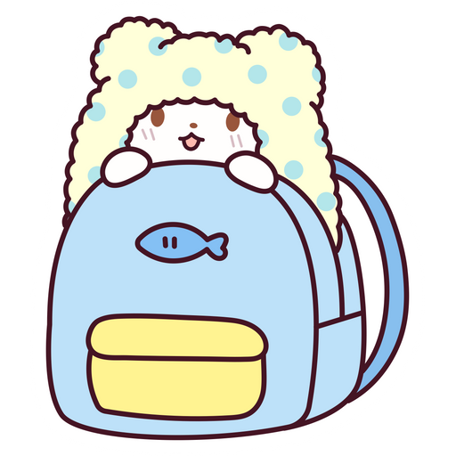 here is a Sanrio Marumofubiyori in a Backpack Sticker from the Sanrio collection for sticker mania