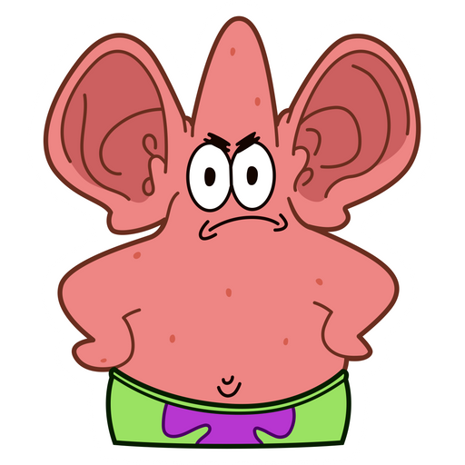 here is a SpongeBob Patrick Star with Big Ears Sticker from the SpongeBob collection for sticker mania