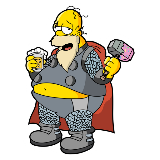 here is a The Simpsons Homer Fat Thor Sticker from the The Simpsons collection for sticker mania