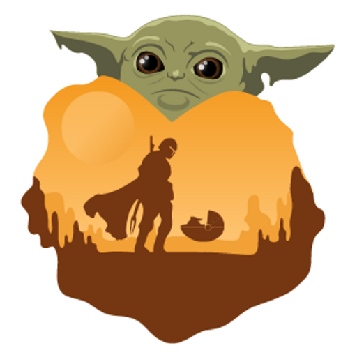 here is a Star Wars Mandalorian and Baby Yoda Sticker from the Star Wars collection for sticker mania