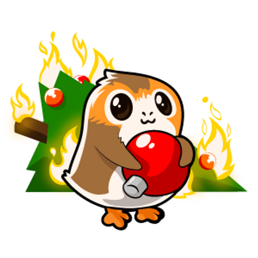 here is a Star Wars Porg and Christmas Tree Sticker from the Star Wars collection for sticker mania