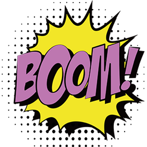 here is a Pop Art Comics "Boom!" Sticker from the Inscriptions and Phrases collection for sticker mania