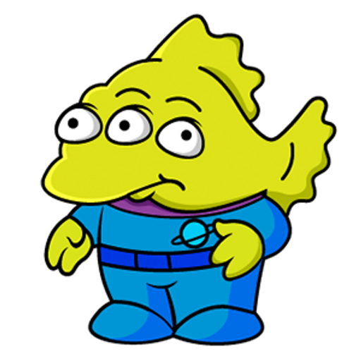 here is a Blinky Fish Alien from the Disney Cartoons collection for sticker mania