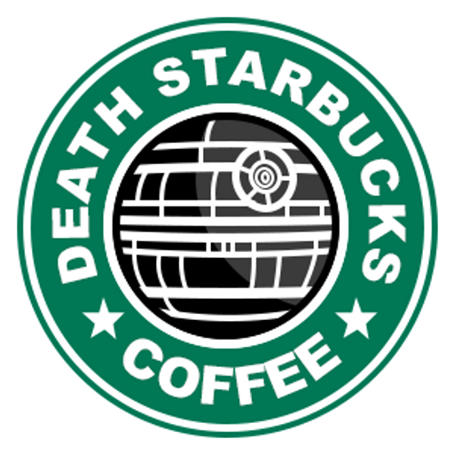here is a Death StarBucks Coffee Sticker from the Star Wars collection for sticker mania