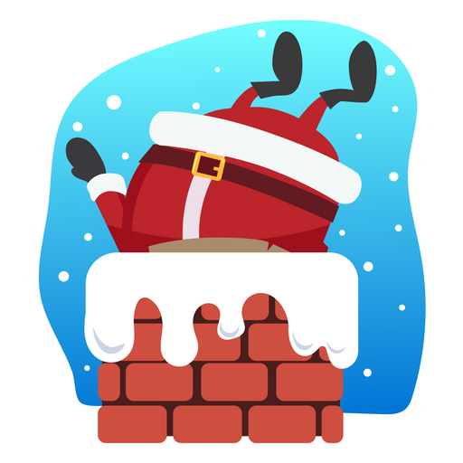 here is a Santa Сomes Down the Chimney Sticker from the Holidays collection for sticker mania