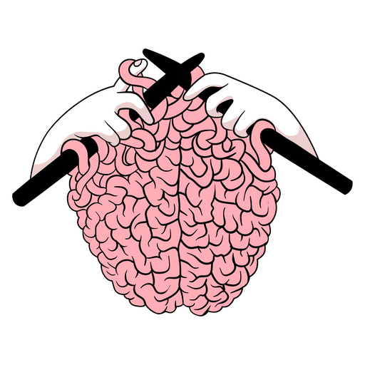 here is a Knitting a Brain Sticker from the Noob Pack collection for sticker mania