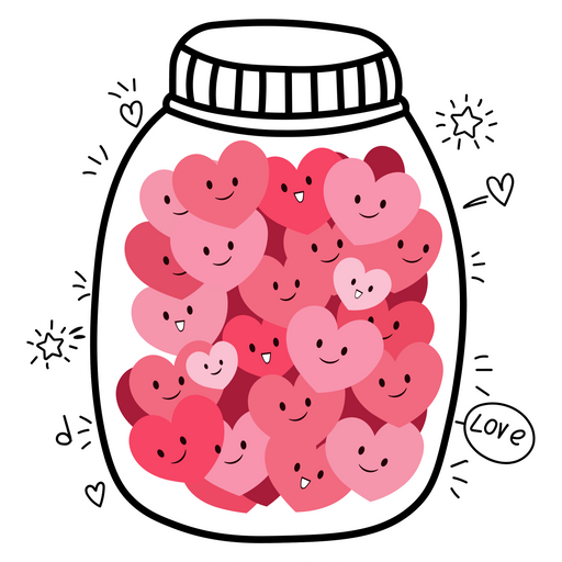 here is a Jar with Love Hearts Sticker from the Noob Pack collection for sticker mania