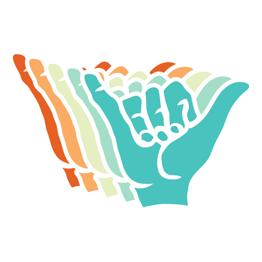 here is a Multicolored Shaka Sign Sticker from the Noob Pack collection for sticker mania
