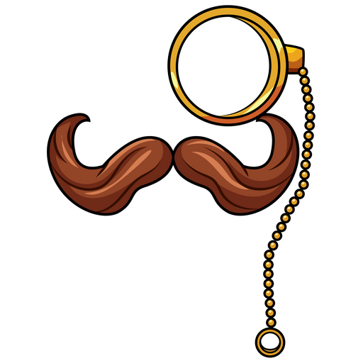 here is a Mustache and Monocle Sticker from the Face Decorations collection for sticker mania