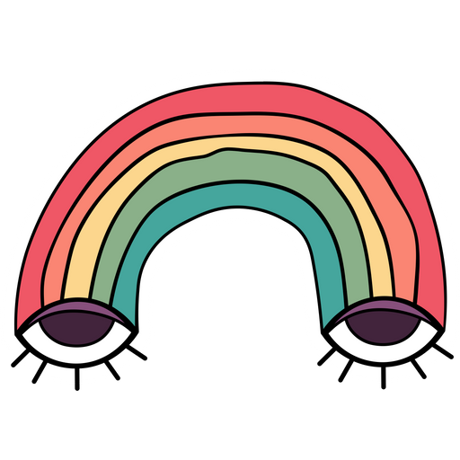 here is a Rainbow with Eyes Sticker from the Face Decorations collection for sticker mania