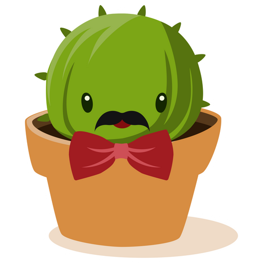here is a Cactus Gentleman Sticker from the Cute collection for sticker mania