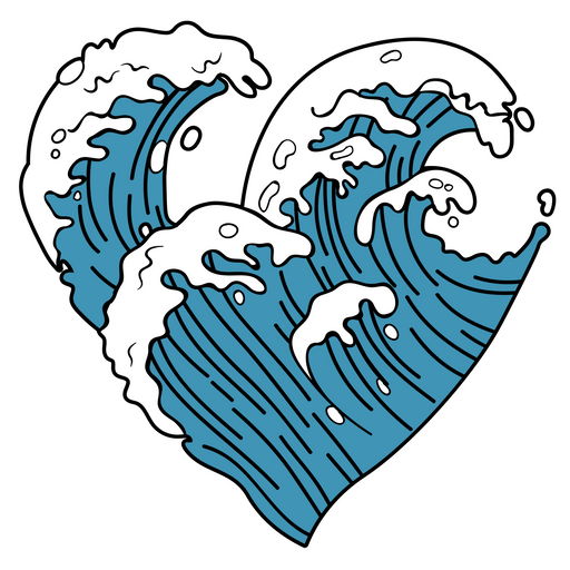 here is a VSCO Ocean Wave Heart Sticker from the VSCO Girl and Aesthetics collection for sticker mania