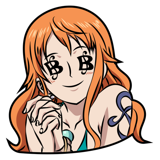 here is a One Piece Nami Loves Money Sticker from the One Piece collection for sticker mania