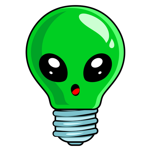 here is a Alien Light Bulb Sticker from the Outer Space collection for sticker mania