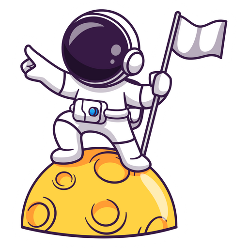 here is a Astronaut on the Moon Sticker from the Outer Space collection for sticker mania