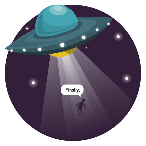 here is a The Long-Awaited UFO Abduction Sticker from the Outer Space collection for sticker mania