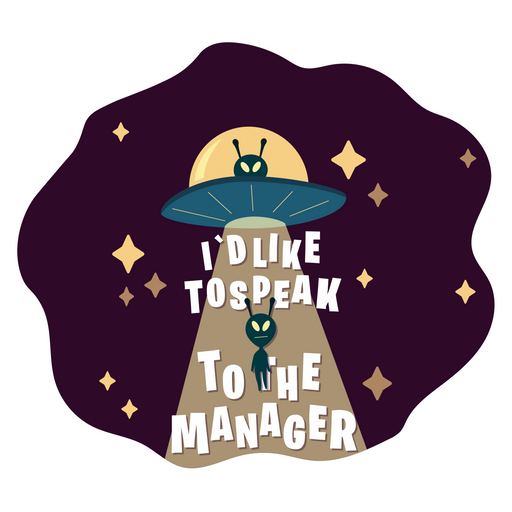 here is a UFO Asks for a Manager Sticker from the Outer Space collection for sticker mania