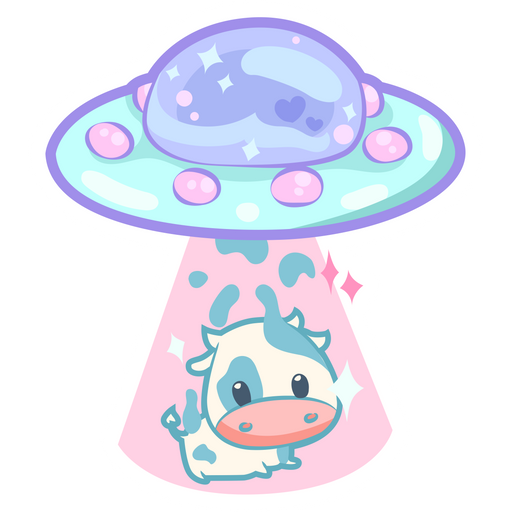 here is a UFO with Cow Sticker from the Outer Space collection for sticker mania