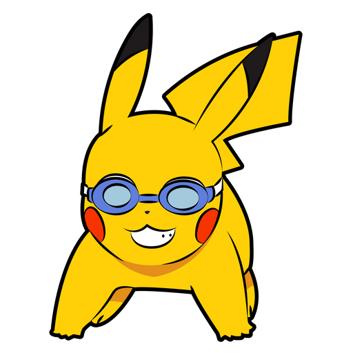 here is a Pokemon Pikachu in Swimming Goggles Sticker from the Pokemon collection for sticker mania