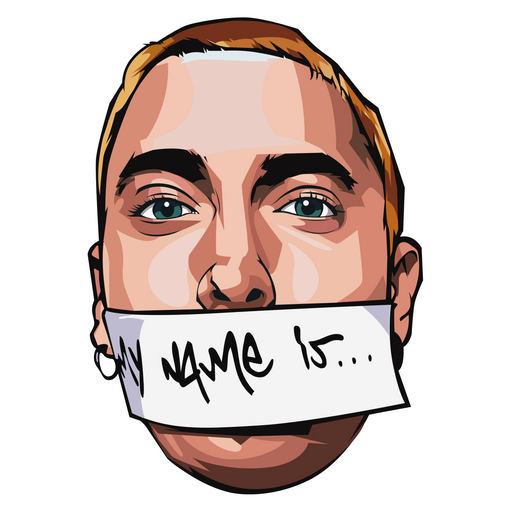here is a Eminem My Name Is... Sticker from the Rappers collection for sticker mania