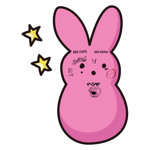 here is a Lil Peep Bunny Sticker from the Rappers collection for sticker mania