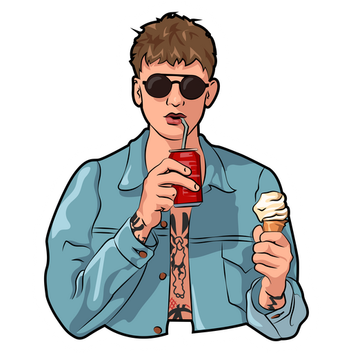 here is a MGK Sticker from the Rappers collection for sticker mania