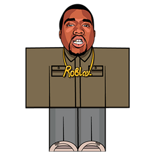 here is a Kanye West Roblox from the Rappers collection for sticker mania